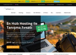 How turhost.com looks like on a tablet such as an iPad.