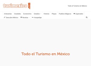 How turimexico.com looks like on a tablet such as an iPad.