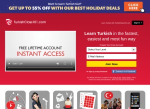 How turkishclass101.com looks like on a tablet such as an iPad.