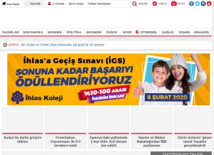 How turkiyegazetesi.com looks like on a tablet such as an iPad.