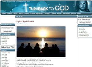 How turnbacktogod.com looks like on a tablet such as an iPad.