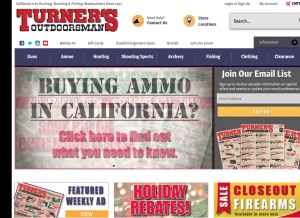 How turners.com looks like on a tablet such as an iPad.