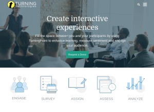 How turningtechnologies.com looks like on a tablet such as an iPad.