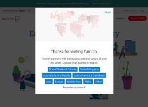 How turnitin.com looks like on a tablet such as an iPad.
