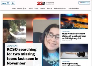 How turnto23.com looks like on a tablet such as an iPad.
