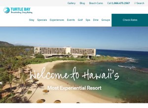 How turtlebayresort.com looks like on a tablet such as an iPad.