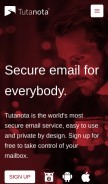 How tutanota.com looks like on a mobile device such as an iPhone.