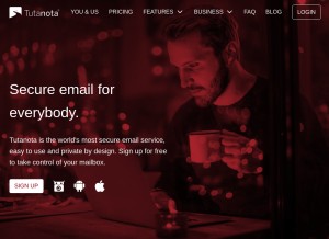 How tutanota.com looks like on a tablet such as an iPad.
