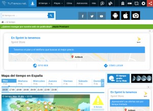 How tutiempo.net looks like on a tablet such as an iPad.