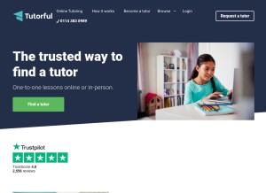 How tutorful.co.uk looks like on a tablet such as an iPad.