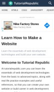 How tutorialrepublic.com looks like on a mobile device such as an iPhone.