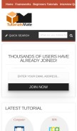 How tutorialsmate.com looks like on a mobile device such as an iPhone.