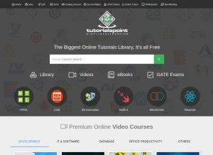How tutorialspoint.com looks like on a tablet such as an iPad.