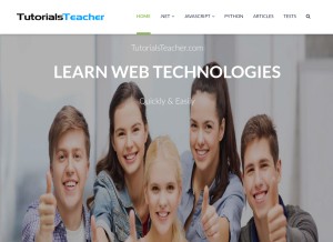 How tutorialsteacher.com looks like on a tablet such as an iPad.