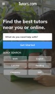 How tutors.com looks like on a mobile device such as an iPhone.