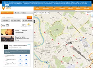 How tuttocitta.it looks like on a tablet such as an iPad.
