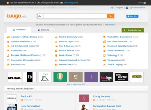 How tuugo.info looks like on a tablet such as an iPad.