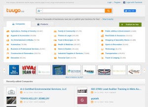 How tuugo.us looks like on a tablet such as an iPad.