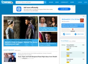 How tv.com looks like on a tablet such as an iPad.