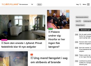 How tv2oj.dk looks like on a tablet such as an iPad.