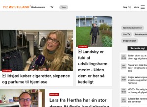 How tv2ostjylland.dk looks like on a tablet such as an iPad.