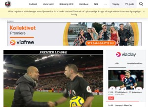 How tv3sport.dk looks like on a tablet such as an iPad.
