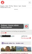 How tv4.se looks like on a mobile device such as an iPhone.
