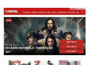 How tvdigital.de looks like on a tablet such as an iPad.
