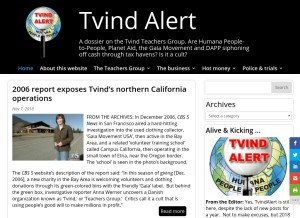 How tvindalert.com looks like on a tablet such as an iPad.