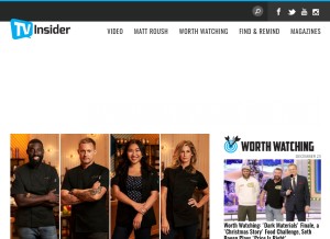 How tvinsider.com looks like on a tablet such as an iPad.