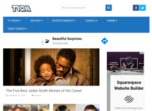 How tvovermind.com looks like on a tablet such as an iPad.