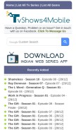 How tvshows4mobile.com looks like on a mobile device such as an iPhone.