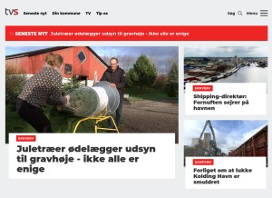 How tvsyd.dk looks like on a tablet such as an iPad.
