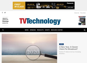 How tvtechnology.com looks like on a tablet such as an iPad.