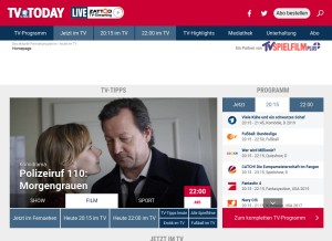 How tvtoday.de looks like on a tablet such as an iPad.
