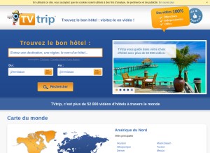 How tvtrip.fr looks like on a tablet such as an iPad.