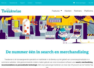 How tweakwise.com looks like on a tablet such as an iPad.