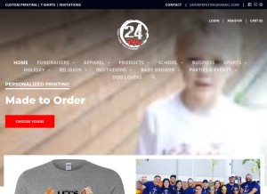 How twentyfourink.com looks like on a tablet such as an iPad.