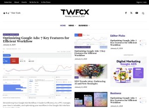 How twfcx.com looks like on a tablet such as an iPad.