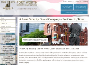 How twincitysecurityfortworth.com looks like on a tablet such as an iPad.