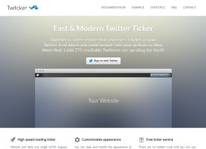 How twitcker.com looks like on a tablet such as an iPad.