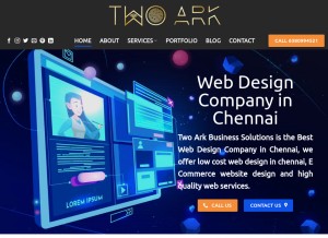 How twoark.com looks like on a tablet such as an iPad.