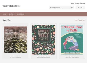 How twoferbooks.com looks like on a tablet such as an iPad.