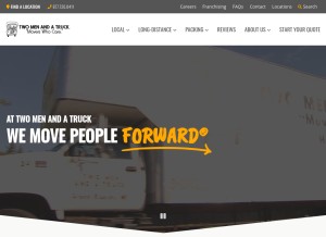 How twomenandatruck.com looks like on a tablet such as an iPad.