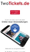 How twotickets.de looks like on a mobile device such as an iPhone.