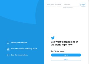 How twttr.com looks like on a tablet such as an iPad.