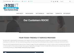 How txsg.com looks like on a tablet such as an iPad.