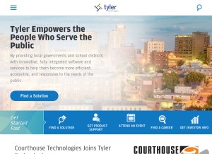 How tylertech.com looks like on a tablet such as an iPad.