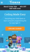 How tynker.com looks like on a mobile device such as an iPhone.