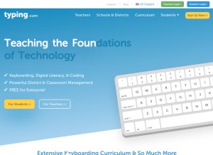How typing.com looks like on a tablet such as an iPad.